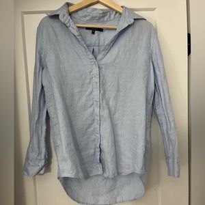 Quince Linen Button Down - Powder Blue